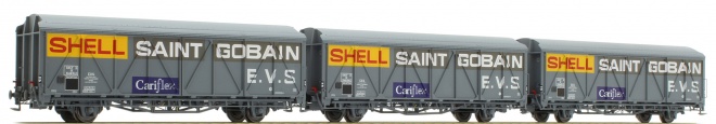 Set of 3 slide wall box cars SHELL SAINT GOBAIN type IK<br /><a href='images/pictures/LS_Models/264124_c.jpg' target='_blank'>Full size image</a>